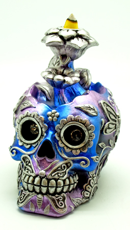 Metallic Skull Backflow Incense Burner